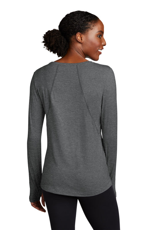 Sport-Tek Women's Exchange 1.5 Long Sleeve Crew. LST710 Graphite Heather