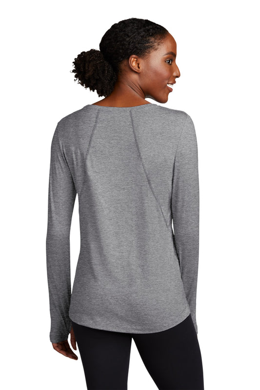 Sport-Tek Women's Exchange 1.5 Long Sleeve Crew. LST710 Grey Heather