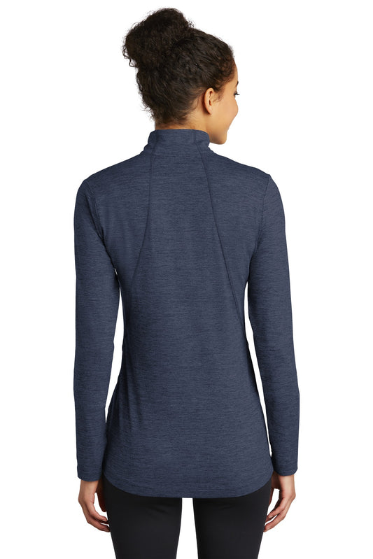 Sport-Tek Women's Exchange 1.5 Long Sleeve 1/2-Zip LST711 Dark Denim Heather