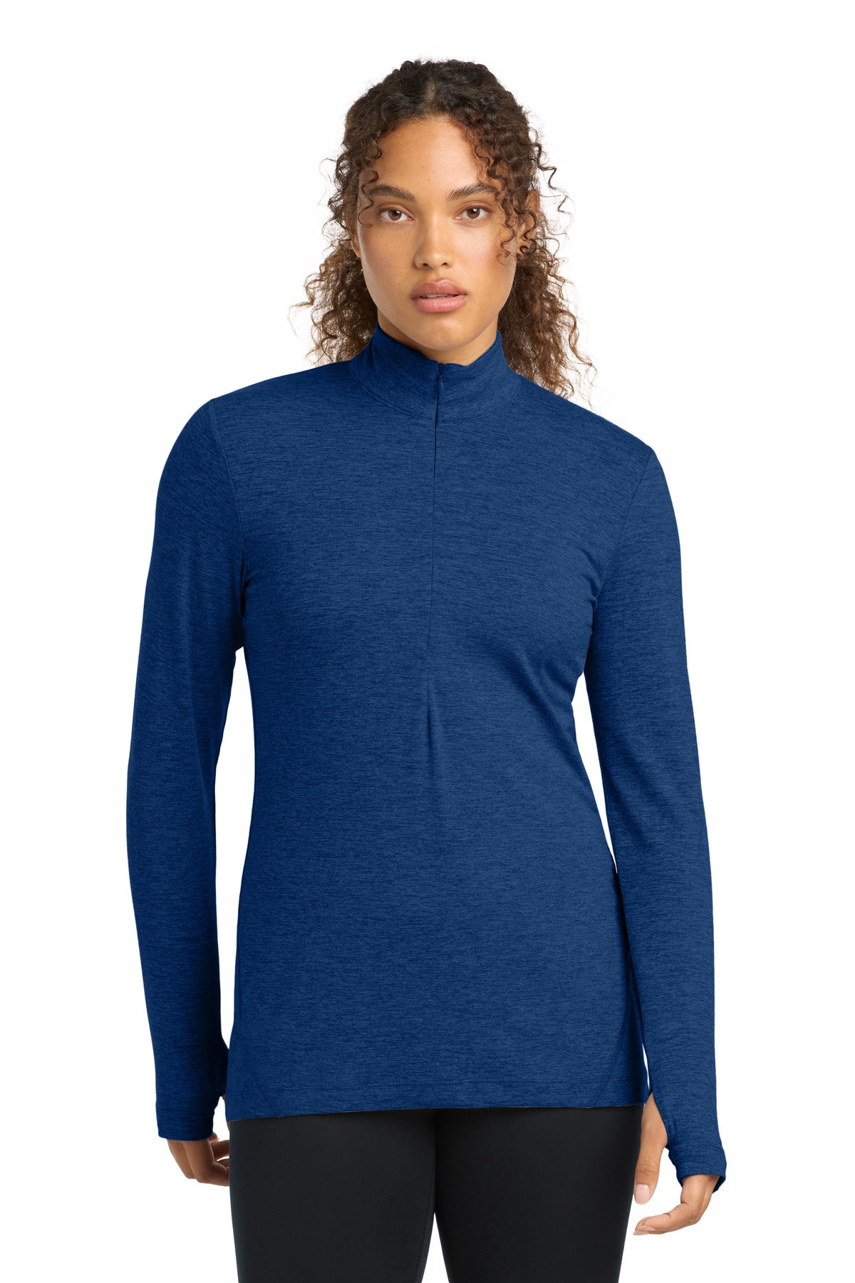 Sport-Tek Women's Exchange 15 Long Sleeve 1/2-Zip LST711 True Royal Heather