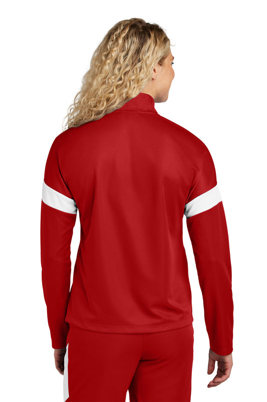 Sport-Tek Women's Travel Full-Zip Jacket LST800 Deep Red/ White