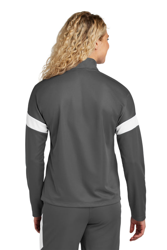 Sport-Tek Women's Travel Full-Zip Jacket LST800 Iron Grey/ White