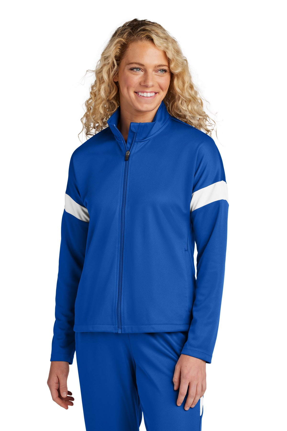 Sport-Tek Women's Travel Full-Zip Jacket LST800 True Royal/ White