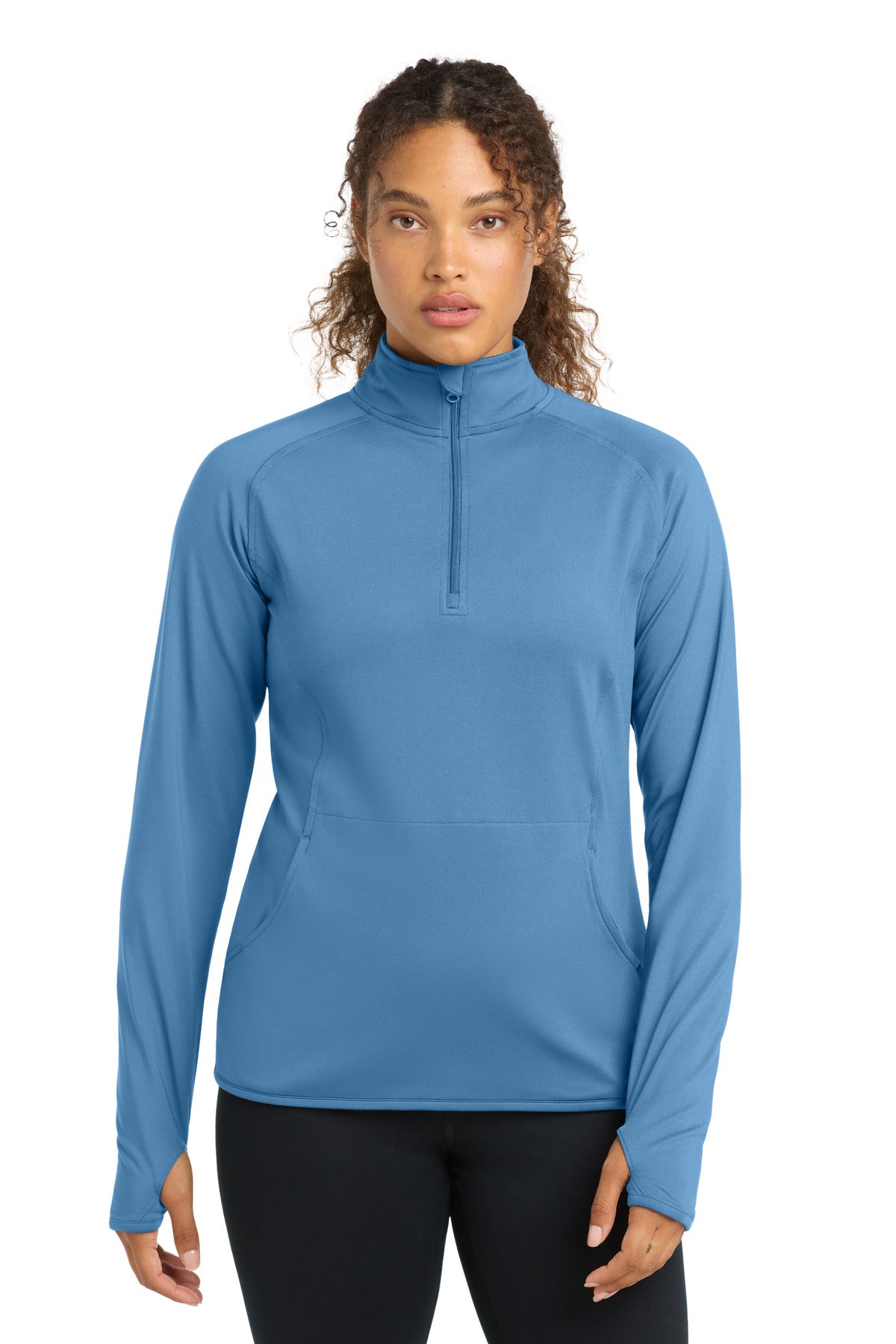 Sport-Tek Women's Sport-Wick Stretch 1/4-Zip Pullover. LST850 Carolina Blue