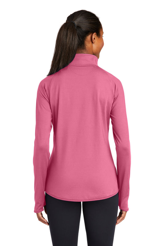 Sport-Tek Women's Sport-Wick Stretch 1/4-Zip Pullover. LST850 Dusty Rose
