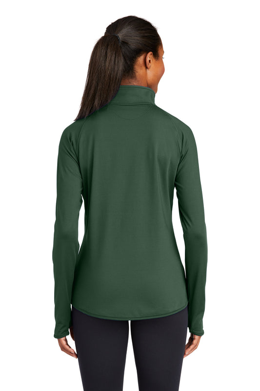 Sport-Tek Women's Sport-Wick Stretch 1/4-Zip Pullover. LST850 Forest Green