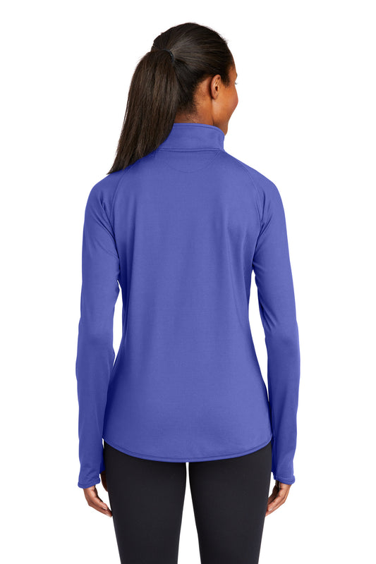 Sport-Tek Women's Sport-Wick Stretch 1/4-Zip Pullover. LST850 Iris Purple