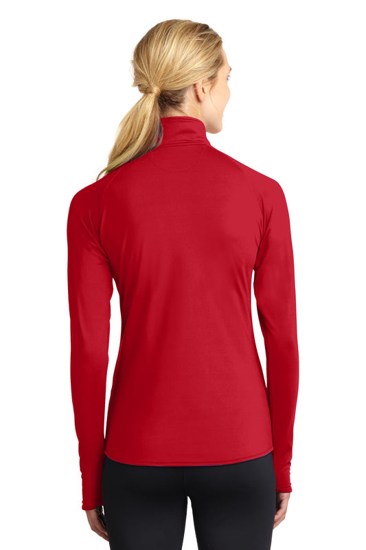 Sport-Tek Women's Sport-Wick Stretch 1/4-Zip Pullover. LST850 True Red
