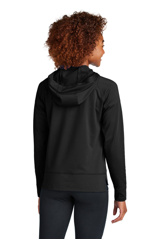Sport-Tek Women's Sport-Wick Stretch 1/2-Zip Hoodie LST856 Black