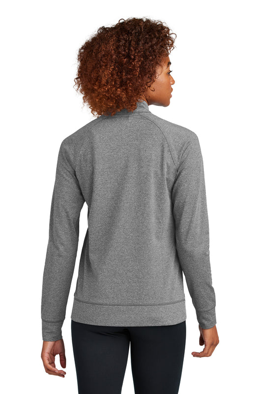Sport-Tek Women's Sport-Wick Stretch Full-Zip Cadet Jacket LST857 Charcoal Grey Heather