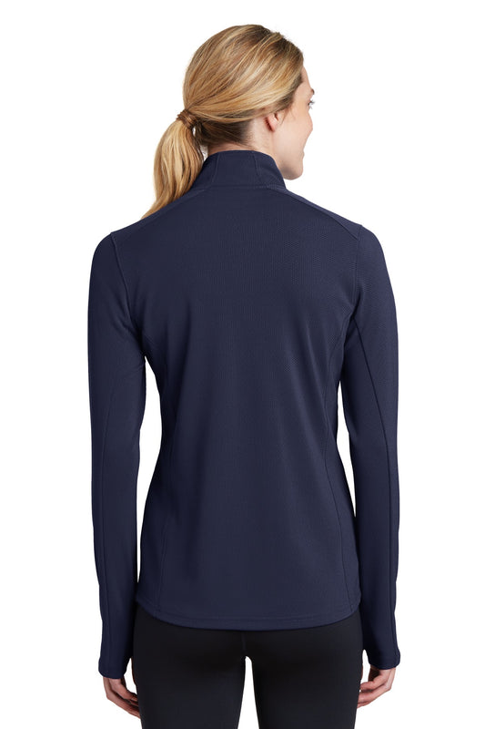 Sport-Tek Women's Sport-Wick Textured 1/4-Zip Pullover. LST860 True Navy