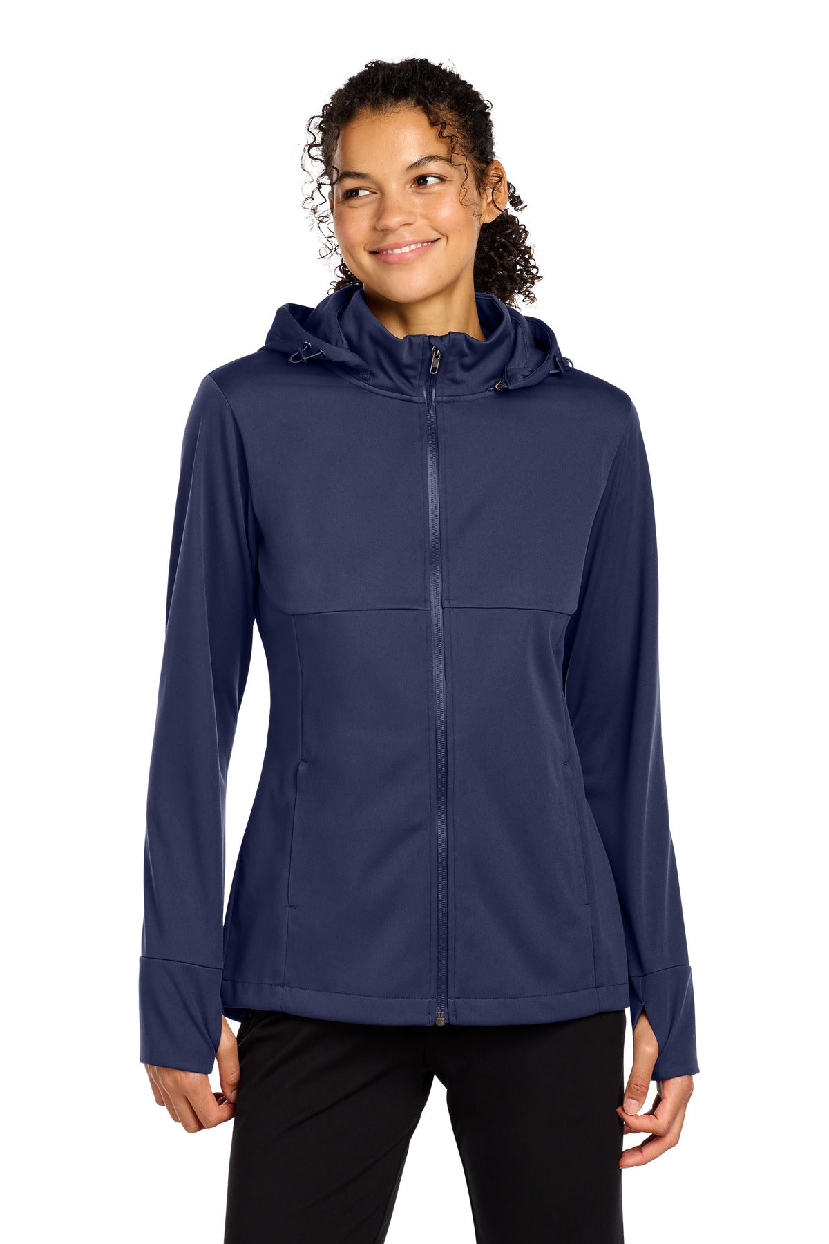 Sport-Tek Women's Hooded Soft Shell Jacket LST980 True Navy