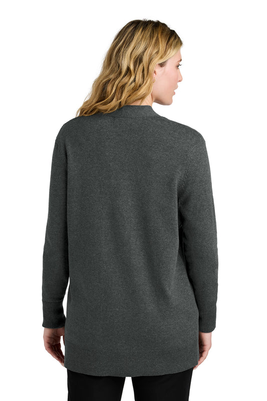 Port Authority Women's Easy Care Open-Front Cardigan Sweater LSW2890 Charcoal Heather