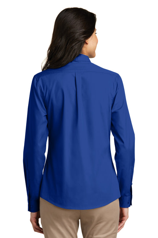 Port Authority Women's Long Sleeve Carefree Poplin Shirt. LW100 True Royal