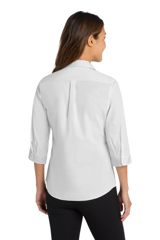 Port Authority Women's 3/4-Sleeve Carefree Poplin Shirt. LW102 White