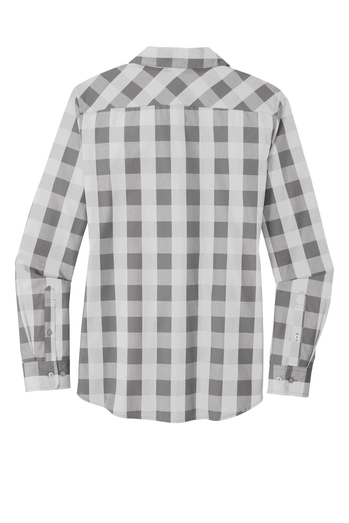 Port Authority Women's Everyday Plaid Shirt. LW670 Shadow Grey