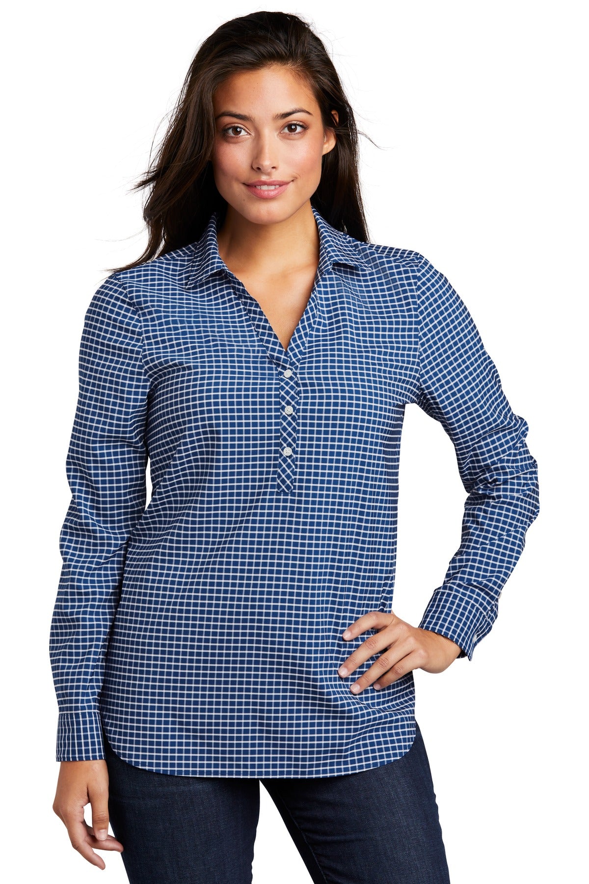 Port Authority Ladies City Stretch Tunic LW680 True Blue/ White
