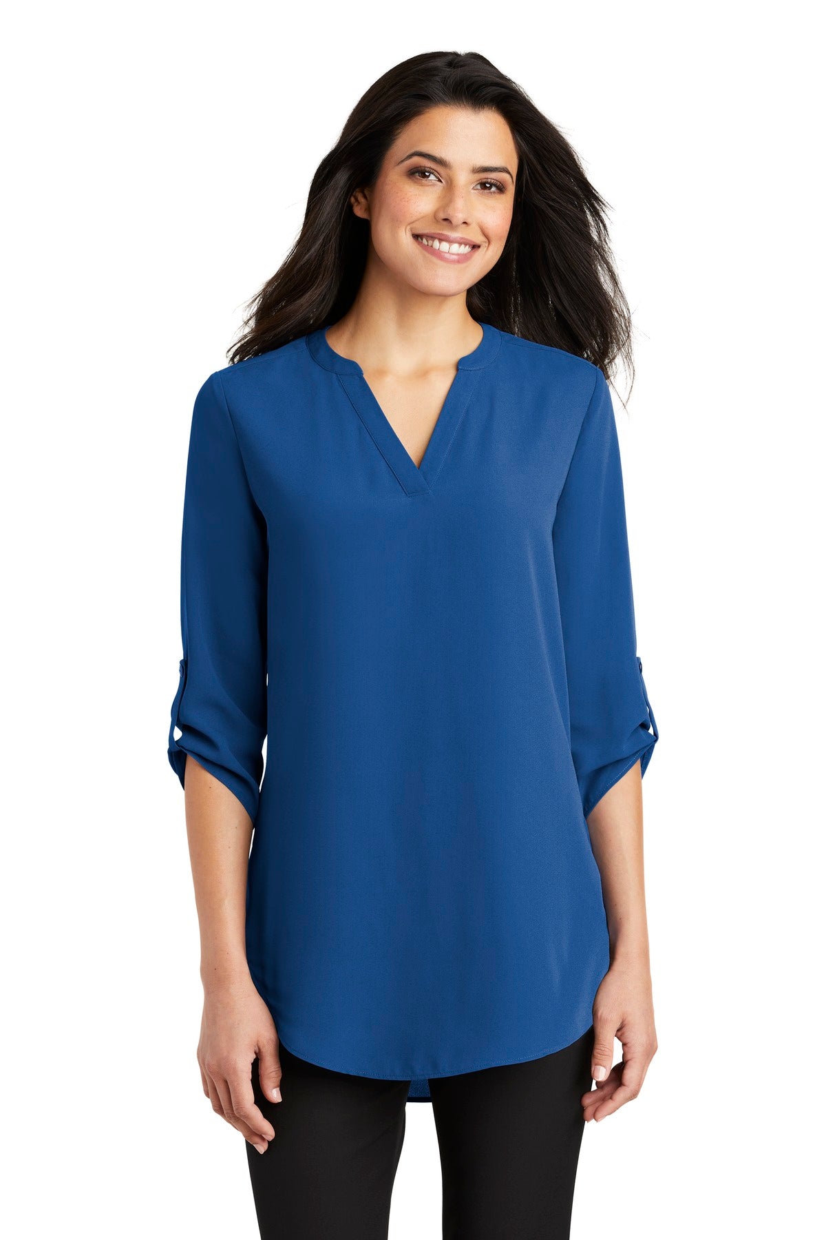 Port Authority Women's 3/4-Sleeve Tunic Blouse LW701 True Blue