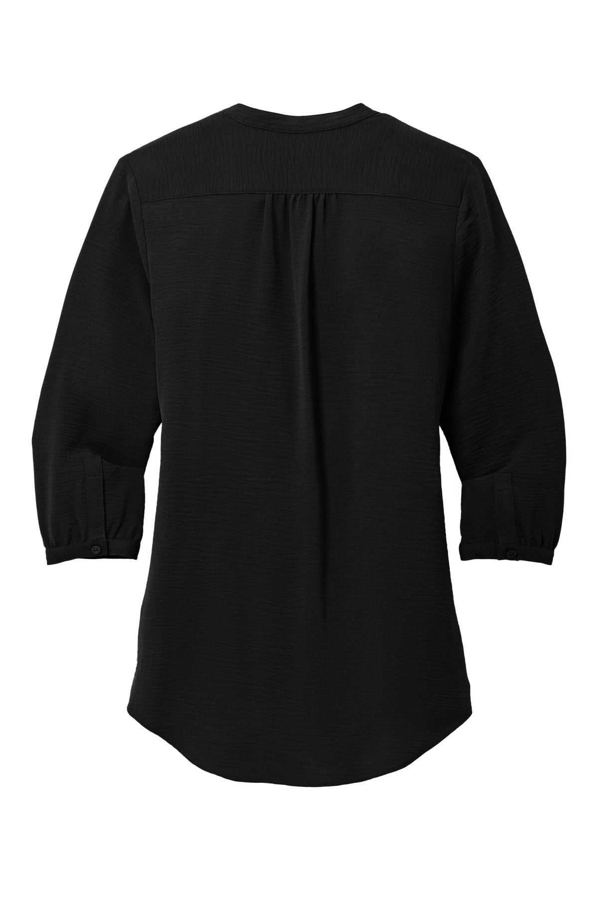 Port Authority Women's 3/4-Sleeve Textured Crepe Tunic LW713 Deep Black