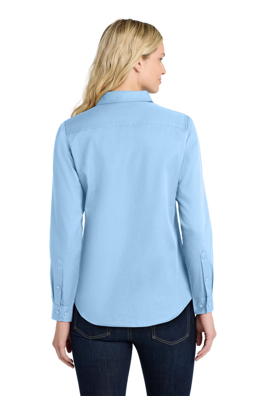 Port Authority Women's Long Sleeve SuperPro ReactTwill Shirt. LW808 Cloud Blue