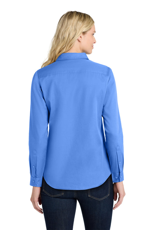 Port Authority Women's Long Sleeve SuperPro ReactTwill Shirt. LW808 Ultramarine Blue