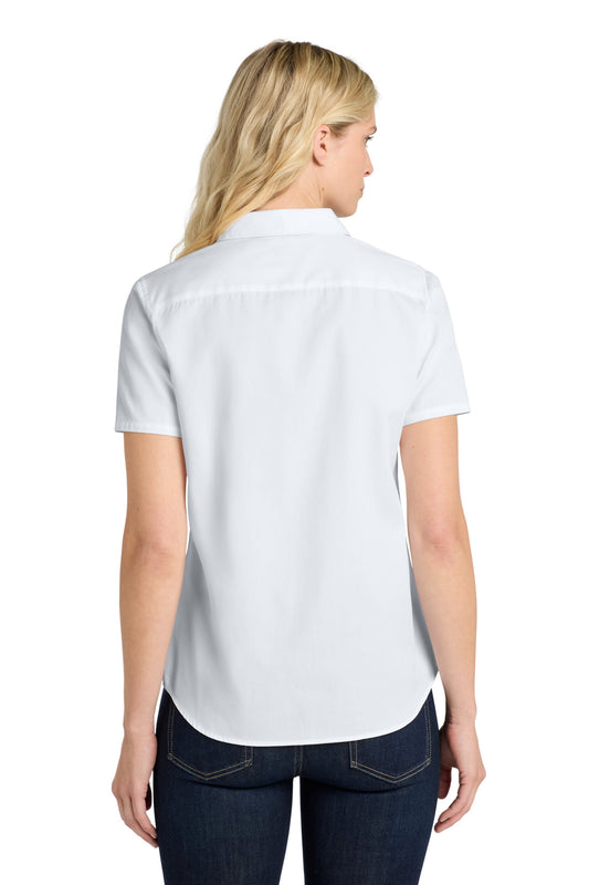 Port Authority Women's Short Sleeve SuperPro ReactTwill Shirt. LW809 White