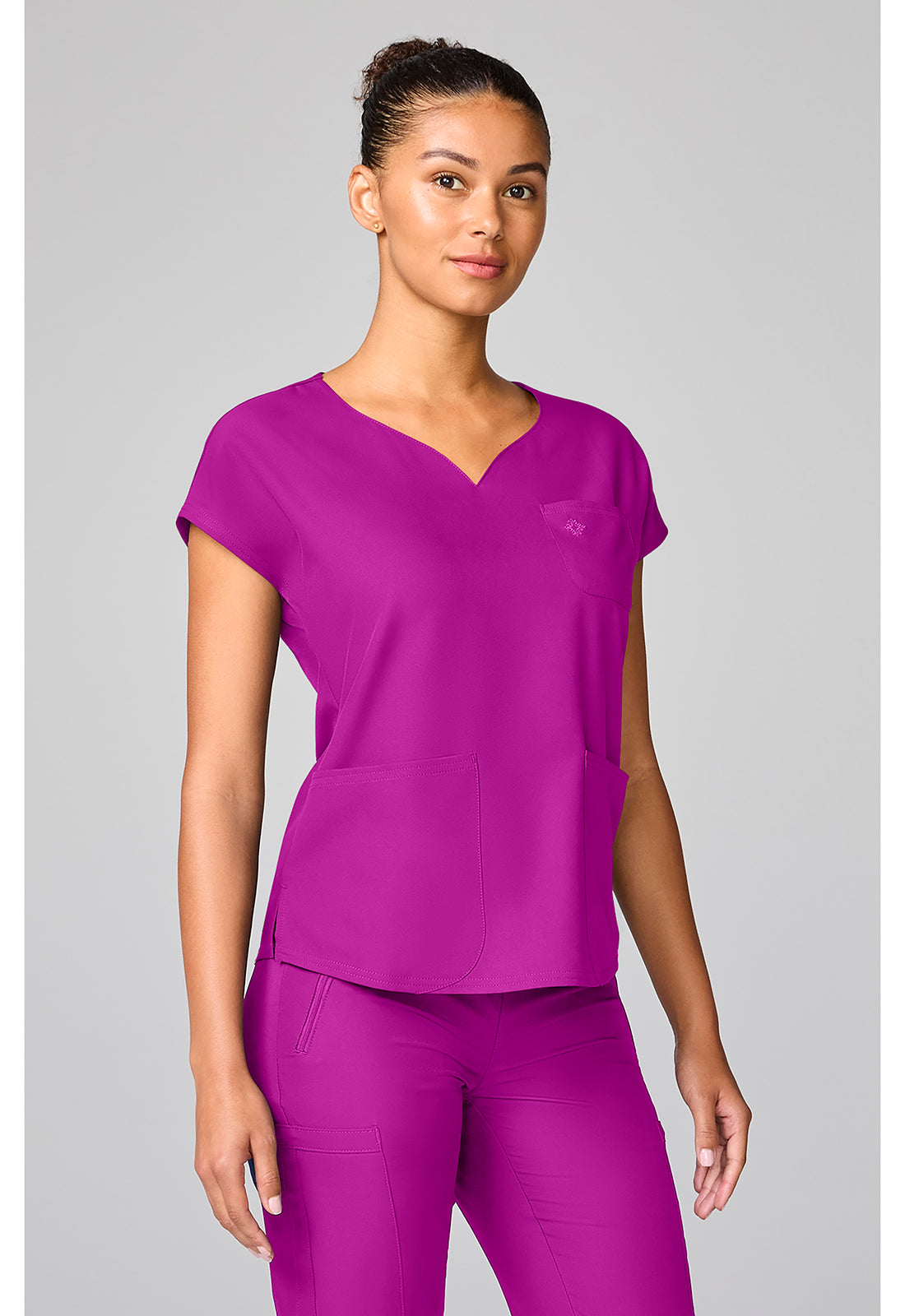 Insight MC00008 Women's Dolman Sleeve Scrub Top Back To The Fuschia