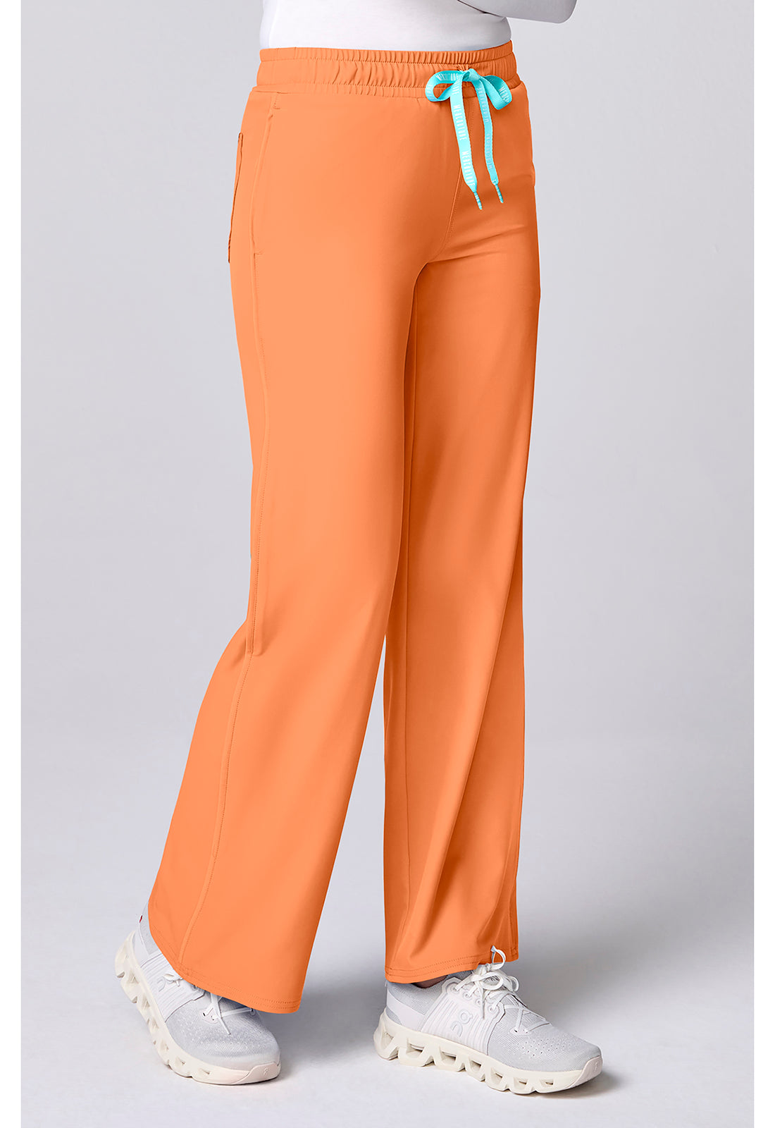 Insight MC00009 Women's Wide Leg Pintuck Scrub Pants Papa Don'T Peach