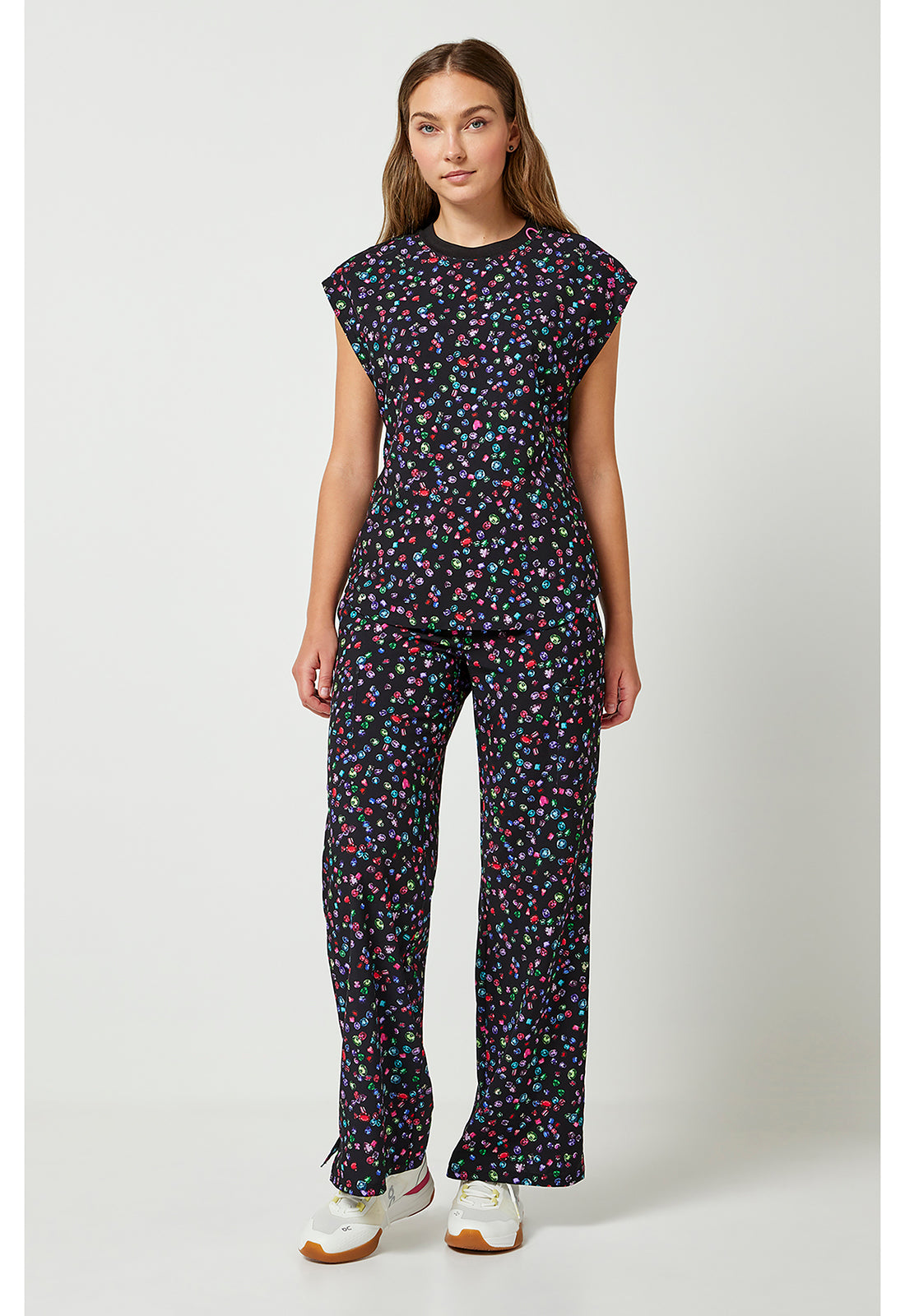 AMP MC00015 Printed Dolman Top Sparkling Jewels