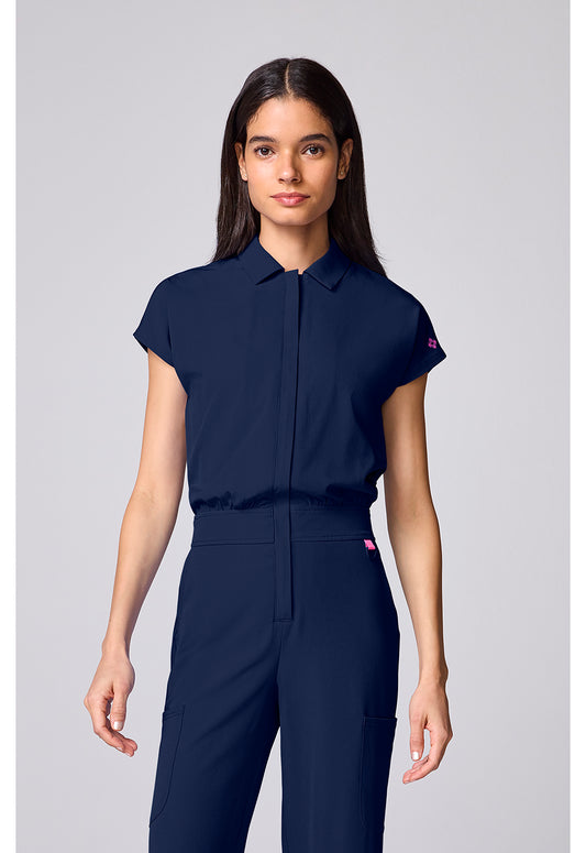 Amp MC00018 Women's Dolman Wide Leg Jumpsuit Navy