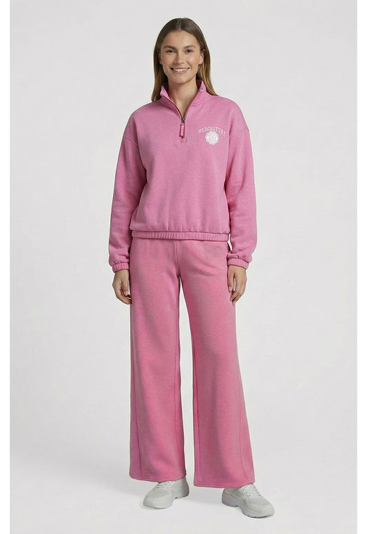 Lifestyle MC00026 Women's Half Zip Pullover Pink Power Heather