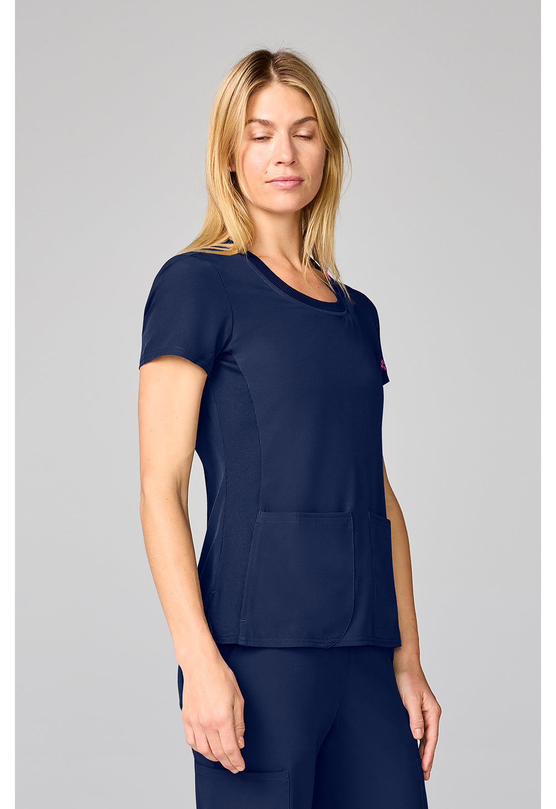 Amp MC00027 Women's Four Pocket Round Neck Scrub Top image 5