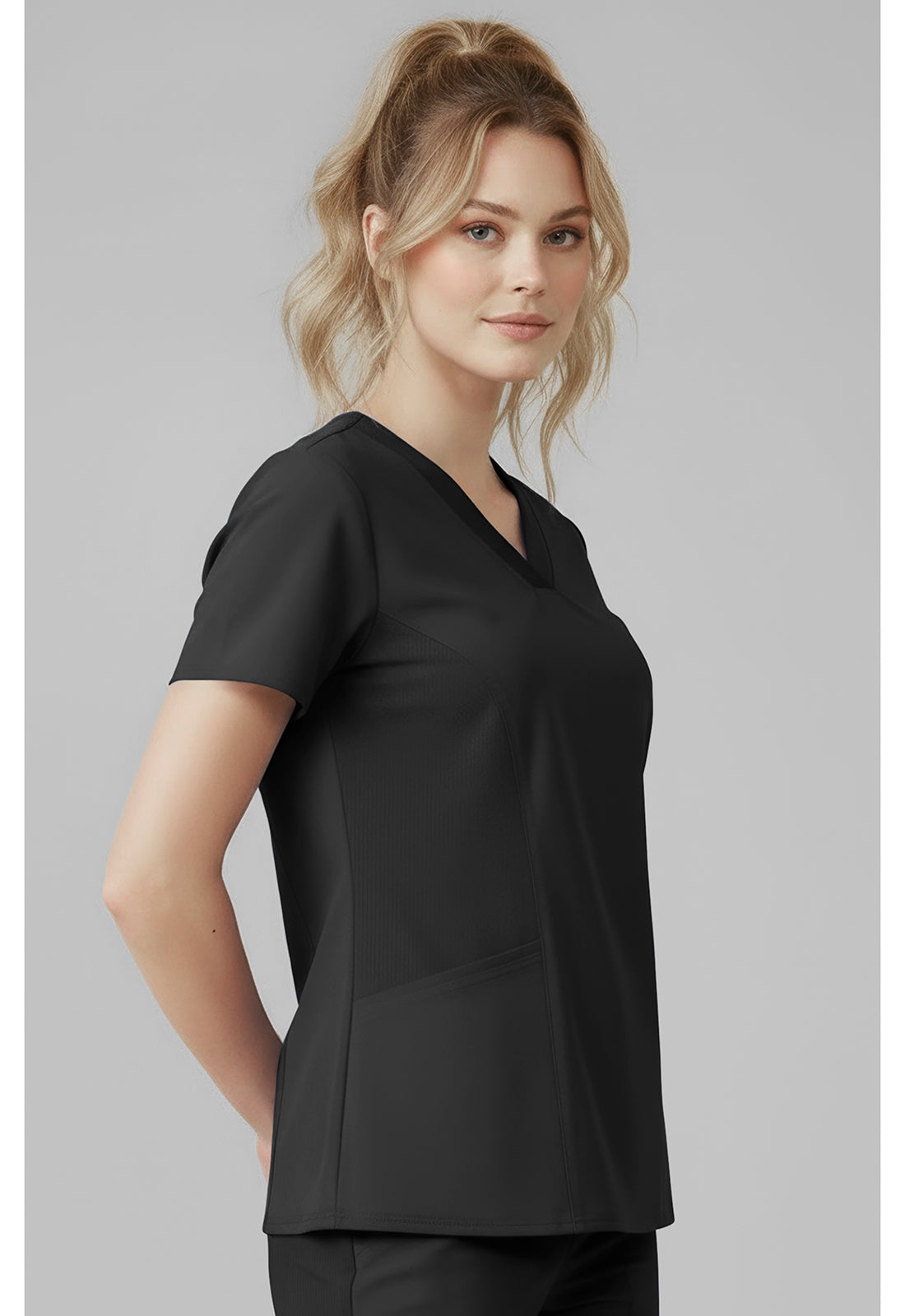 Insight MC00077 Women's V-Neck Scrub Top Black