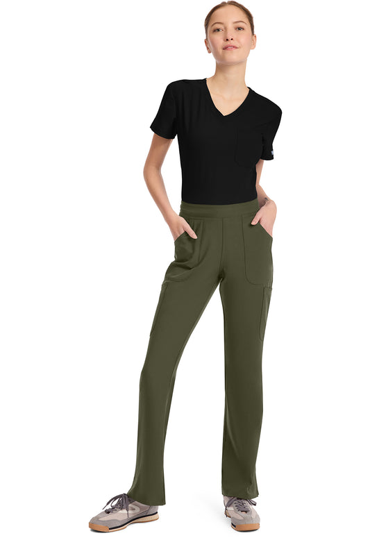 Insight MC010 Women's Mid Rise Flare Leg Scrub Pants Olive