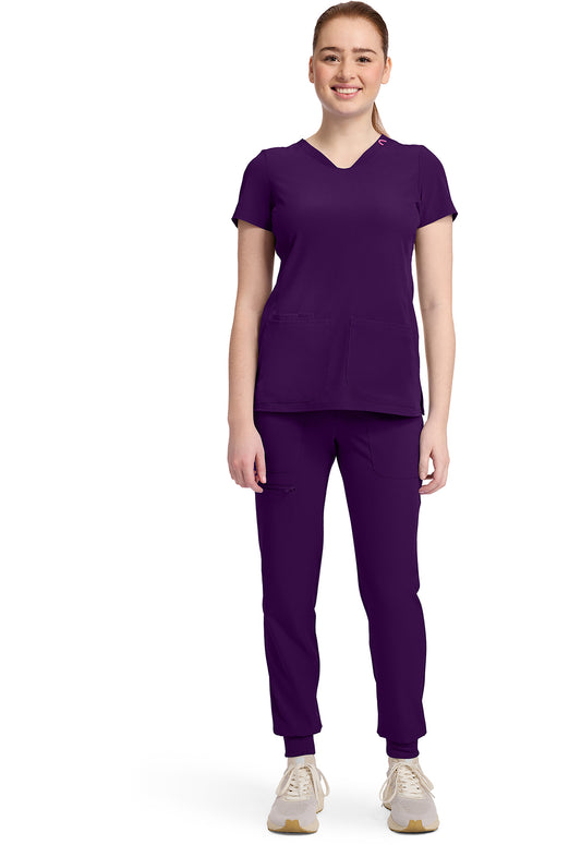 Amp MC102 Women's Mid Rise Scrub Joggers Eggplant