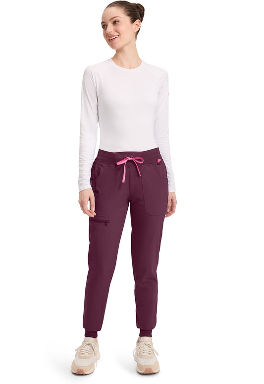 Amp MC102 Women's Mid Rise Scrub Joggers Wine