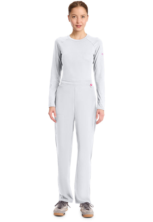 Amp MC103 Women's Straight Leg Pull-On Scrub Pants White