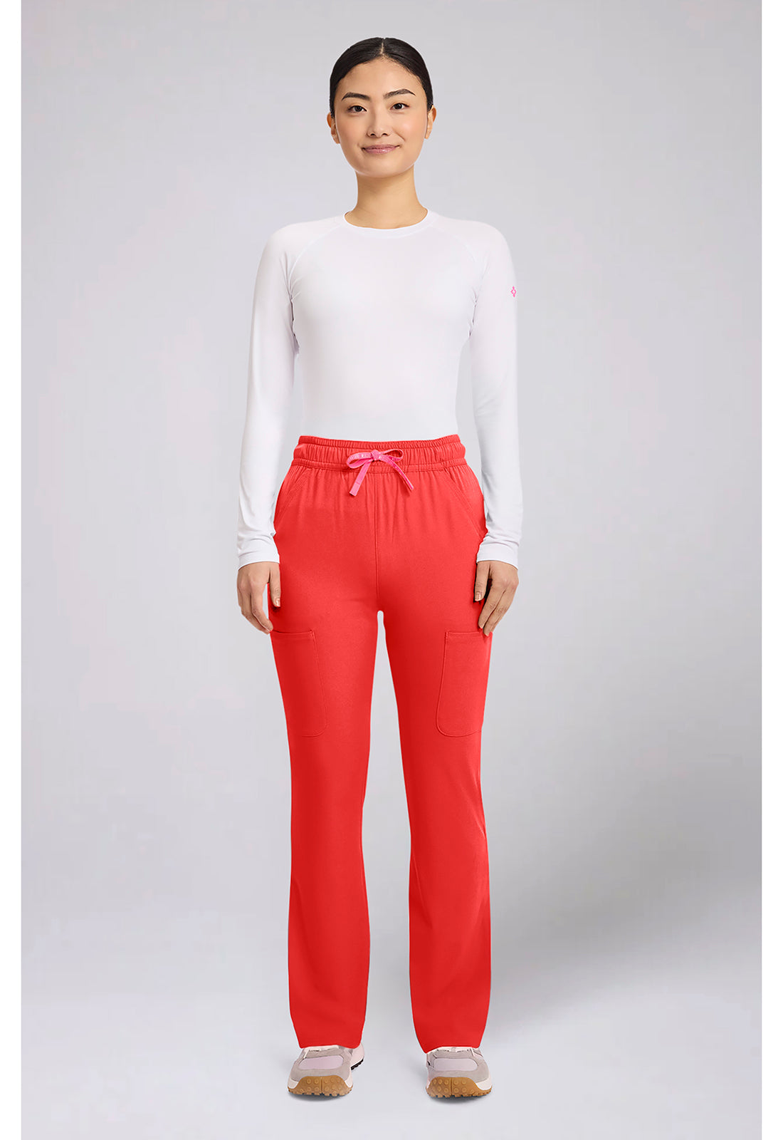 Amp MC104 Women's High Rise 4-Pocket Flare Scrub Pants image 2