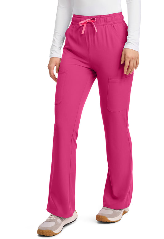 AMP MC104 Women's High Rise 4-Pocket Flare Pants Pink Power