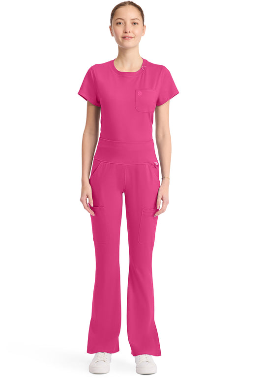 Amp Knit MC150 Women's Flare Leg Yoga Scrub Pants Pink Power