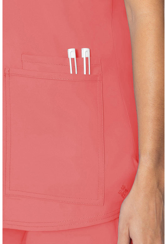 Insight MC2411 Women's 3 Pocket Scrub Top Coral