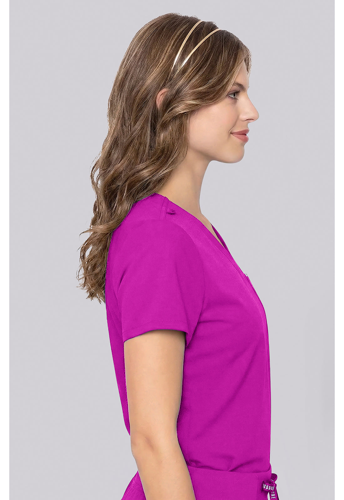 Insight MC2432 Women's One Pocket Tuck-In Scrub Top Back To The Fuschia