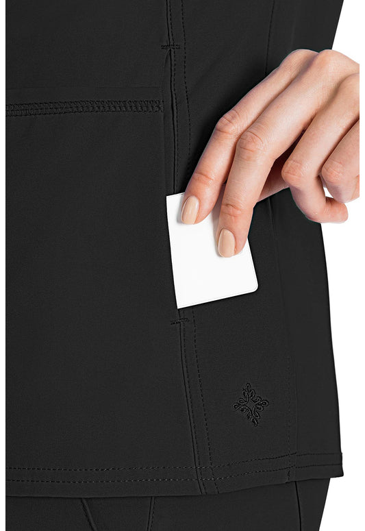 Insight MC2468 Women's Side Pocket Scrub Top Black