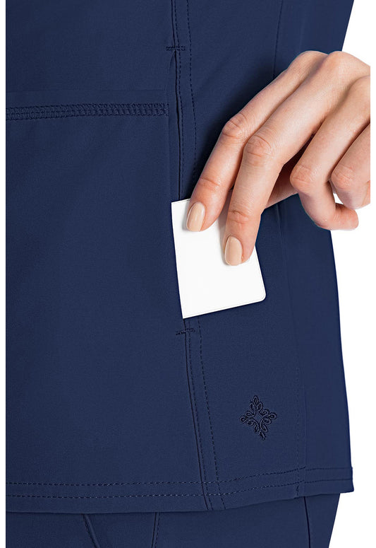 Insight MC2468 Women's Side Pocket Scrub Top Navy