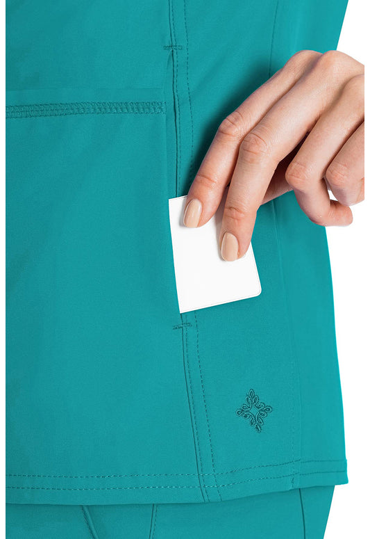 Insight MC2468 Women's Side Pocket Scrub Top Teal