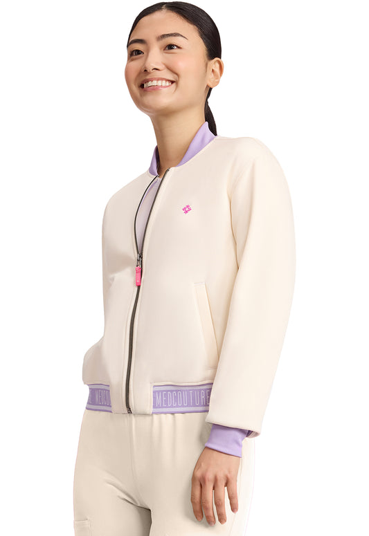 AMP MC304 Women's 2-Pocket Bomber Jacket Sweet Cream