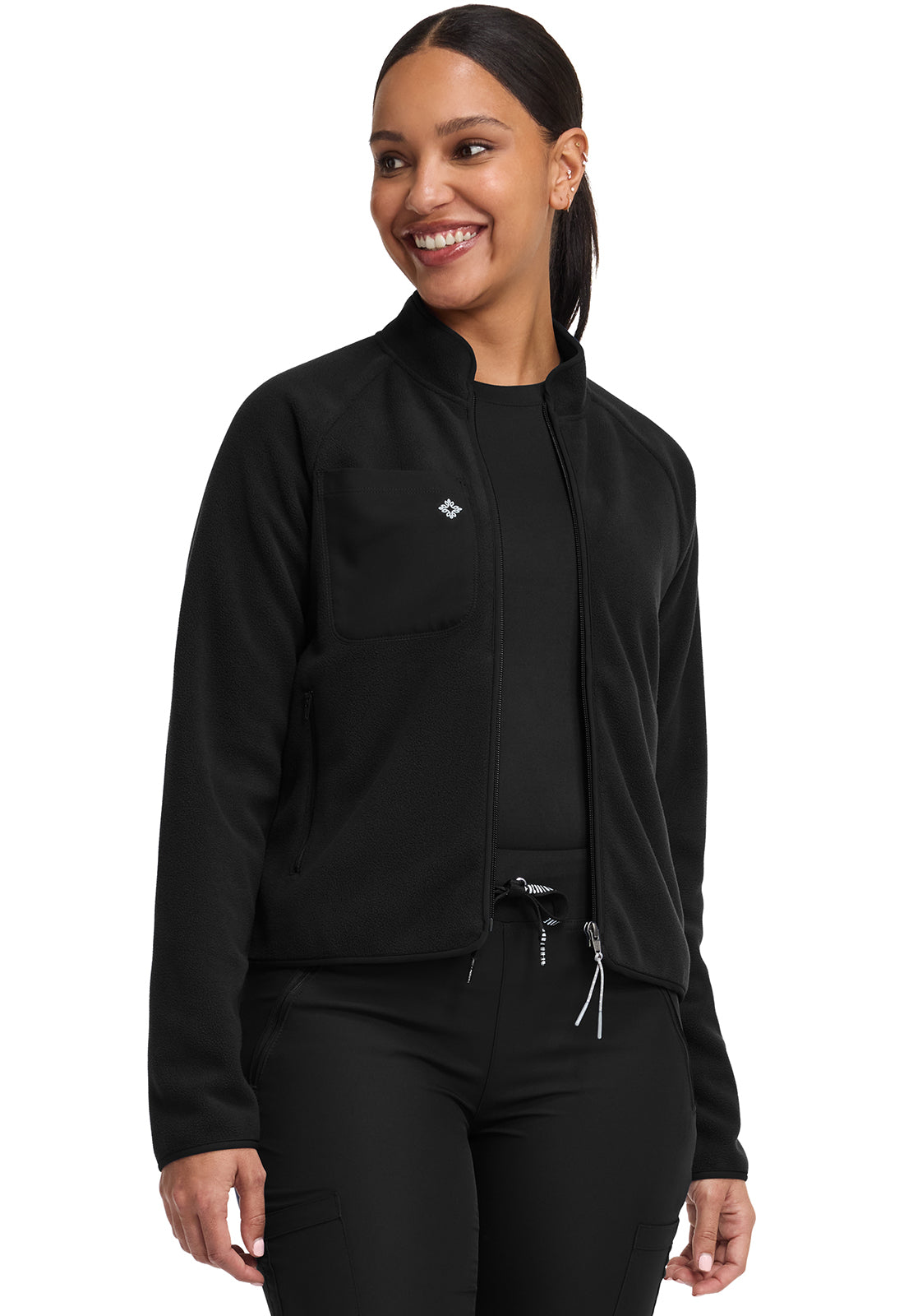 Layers MC384 Women's Fleece Warm Up Jacket Black