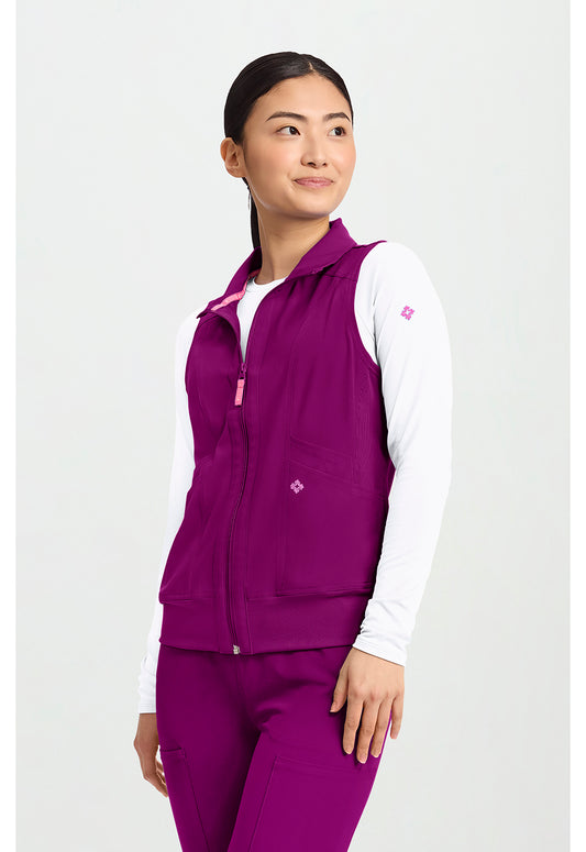 AMP MC500 Women's 4-Pocket Zip Front Vest Plum Royale