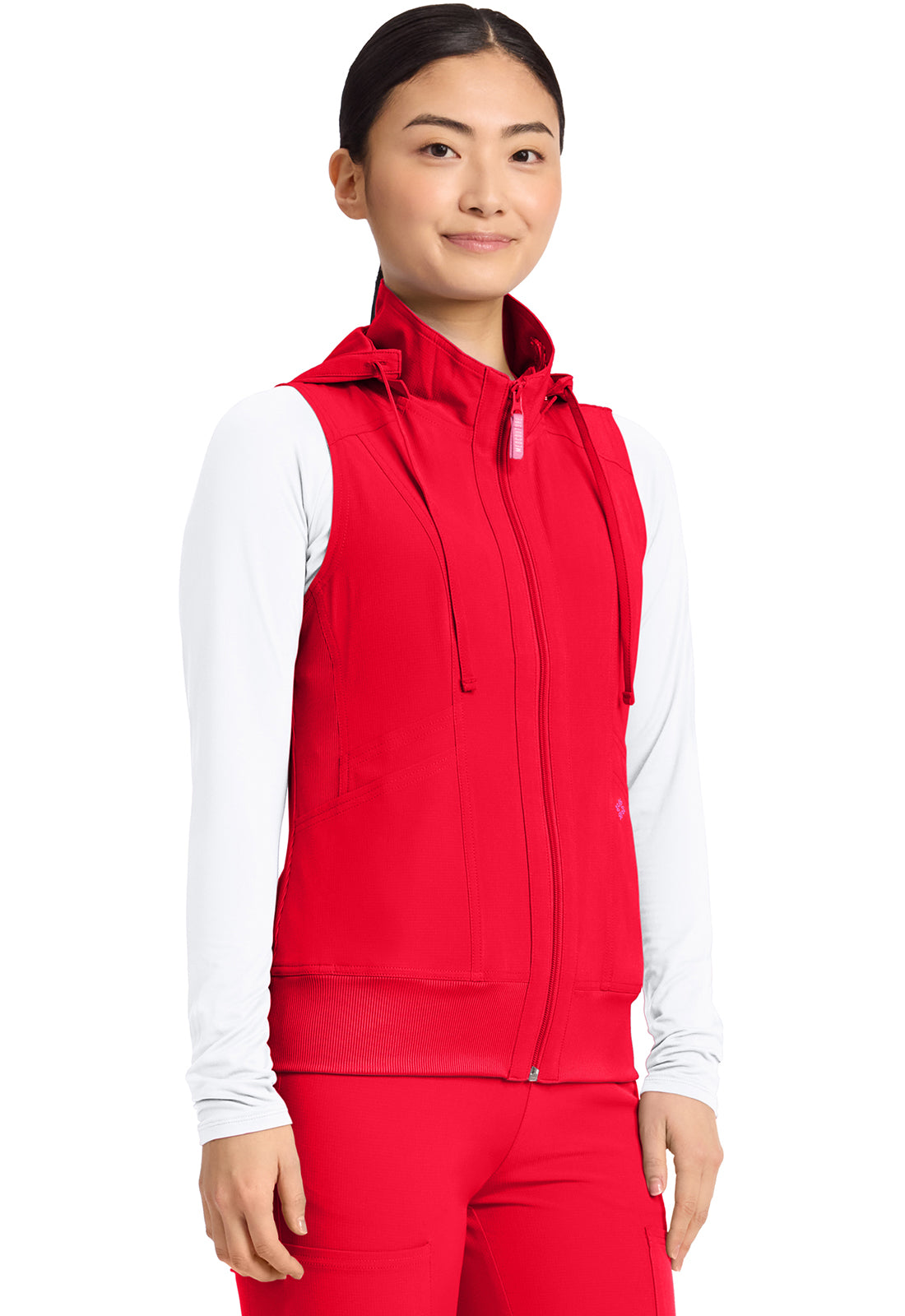 Amp MC500 Women's 4-Pocket Zip Front Scrub Vests Solar Flare