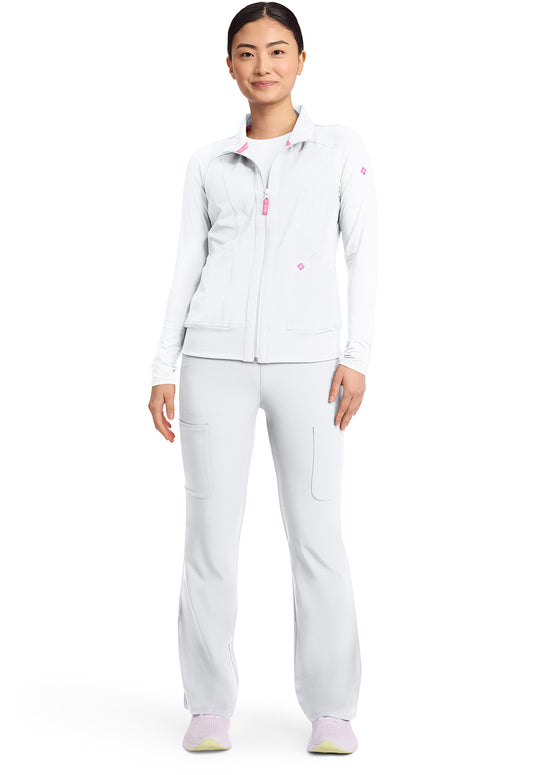 Amp MC500 Women's 4-Pocket Zip Front Scrub Vests White